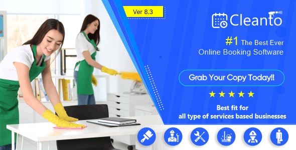 Cleanto v8.2 -女仆服务和清洁公司的在线预订管理系统