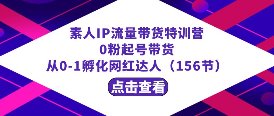 图片[1]-素人IP流量带货特训课程：零粉起号带货 从0-1孵化网红达人（156节）-云上仙人资源网