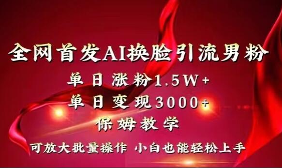 短视频Ai换脸引流男粉赚钱项目教程简介