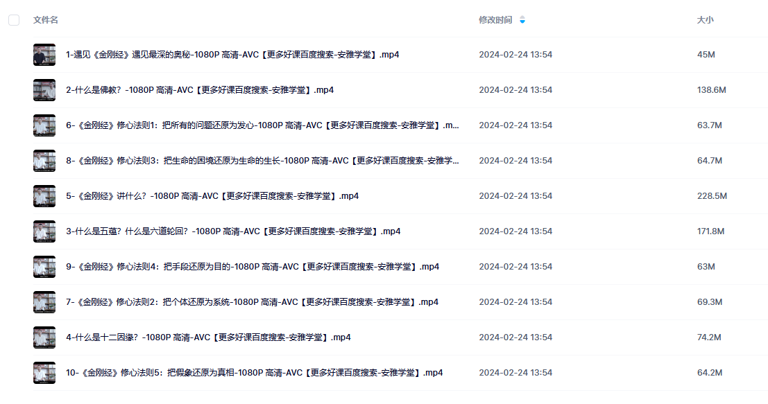 费勇讲金刚经心经（百度网盘）