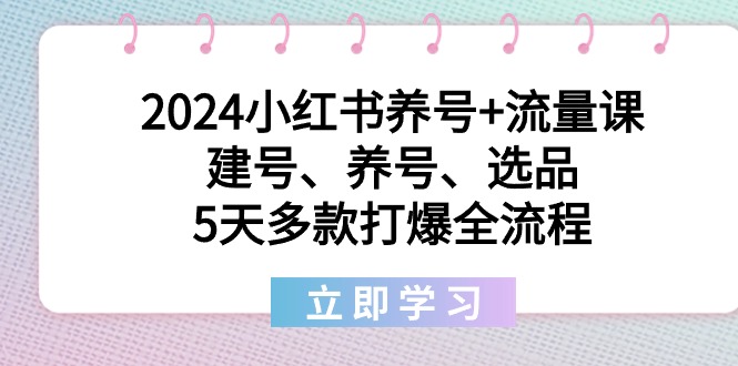 图片[1]-2024小红书养号+流量课：建号、养号、选品，5天多款打爆全流程-云上仙人资源网