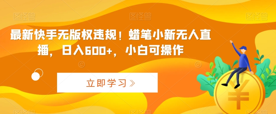 最新快手无版权违规!蜡笔小新无人直播,日入600+,小白可操作【揭秘】