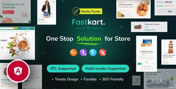 Fastkart v1.0.1 -使用Angular和Laravel REST API的单一或多供应商电子商务