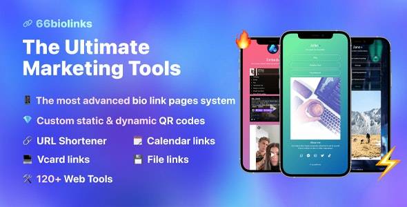 66biolinks v44.0.0 – Bio Links, URL Shortener, QR Codes & Web Tools (SAAS)