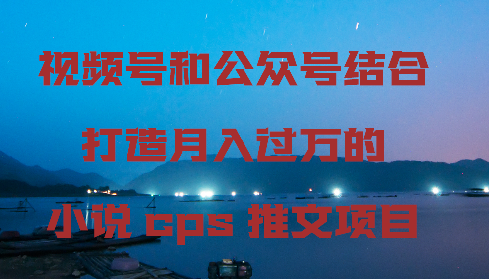 图片[1]-视频号和公众号结合打造月入过万的小说cps推文项目-云上仙人资源网