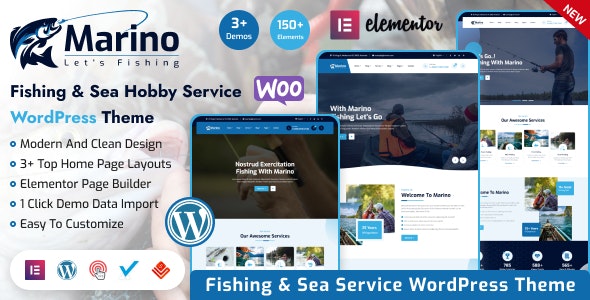 Marino v1.0.0 - 钓鱼和海洋爱好 WordPress 主题