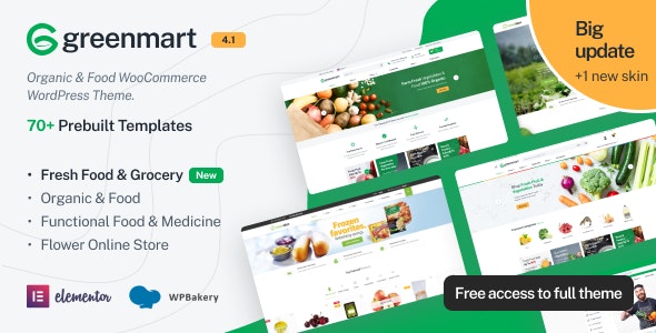 GreenMart v4.1.9 - 有机食品 WooCommerce WordPress 主题