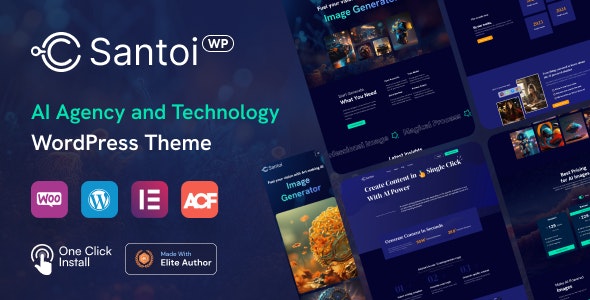 Santoi v1.2 - AI 机构和技术 WordPress 主题