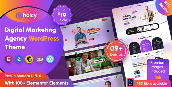 Choicy v1.0.3 - 数字营销机构 WordPress 主题