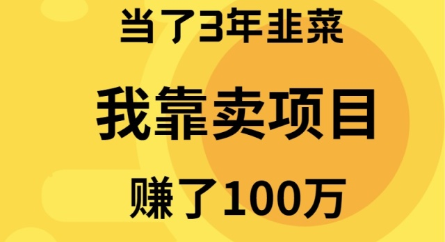 图片[1]-我当了3年韭菜，但是靠卖项目赚了100万-云上仙人资源网