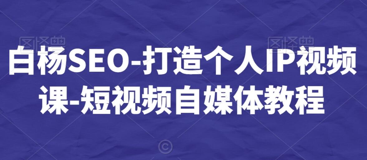 白杨SEO·个人IP视频课简介