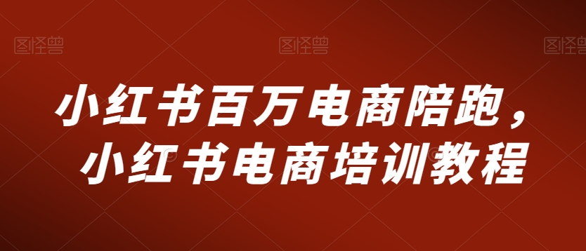 小红书百万电商陪跑,小红书电商培训教程