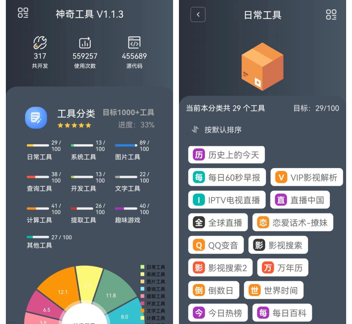 神奇工具箱v2.3.9包括10大类317个软件