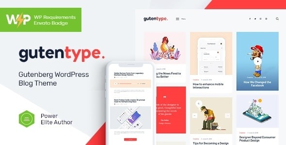 Gutentype v2.1.7.1 - 100% Gutenberg WordPress 主题