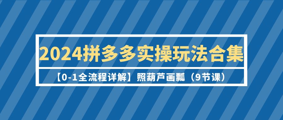 图片[1]-2024年拼多多运营实操玩法合集【0-1全流程详解】照葫芦画瓢（9节课）-云上仙人资源网