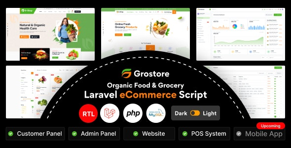 GroStore v4.2.0 - 带有管理仪表板的食品和杂货 Laravel 电子商务