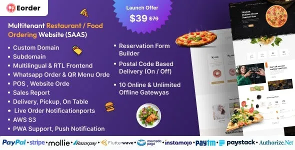 Eorder v1.0 - 多租户餐厅/食品订购网站 (SAAS)
