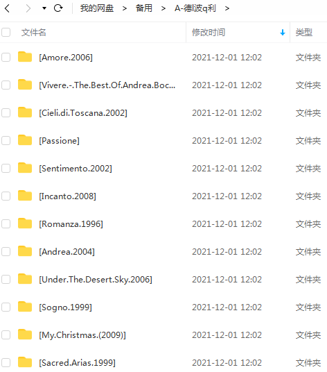 安德烈·波切利/Andrea Bocelli发烧歌曲合集-14张专辑无损音乐打包 安德烈·波切利/Andrea Bocelli发烧歌曲合集-14张专辑无损音乐打包