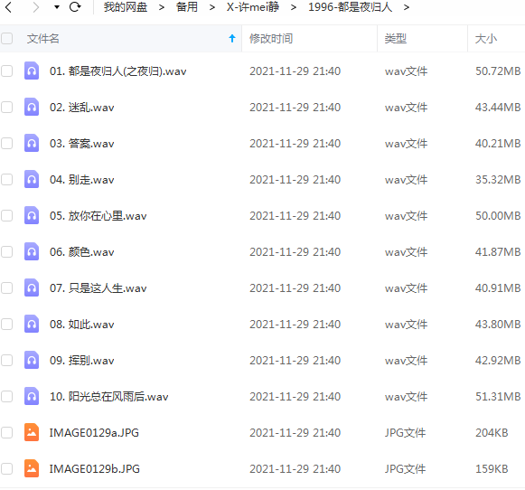 许美静专辑精选歌曲合集-13张发烧专辑所有歌曲打包