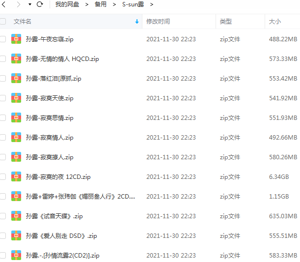 孙露专辑经典歌曲合集-发烧天碟17张专辑CD无损音乐打包[WAV]百度云网盘下载