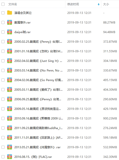 戴佩妮专辑精选歌曲合集-15张专辑(2000-2016)无损音乐打包 戴佩妮专辑精选歌曲合集-15张专辑(2000-2016)无损音乐打包