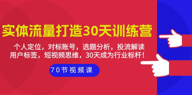 图片[1]-30天实体店铺流量打造训练营：个人定位，对标账号，选题分析，投流解读-70节-云上仙人资源网