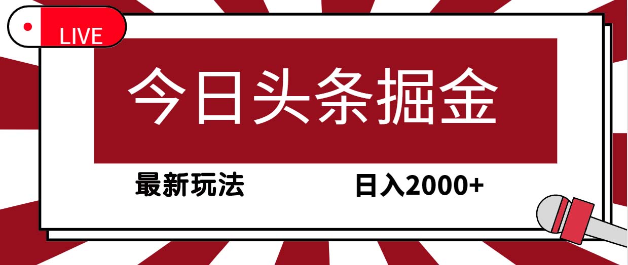 图片[1]-今日头条掘金项目，30秒一篇文章，最新玩法，日入2000+-云上仙人资源网