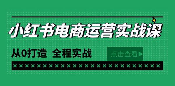 图片[1]-最新小红书·电商运营实战课，从0打造 全程实战（65节视频课）-云上仙人资源网