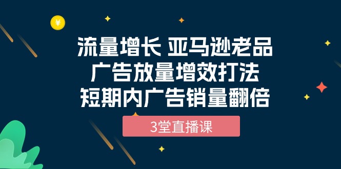 图片[1]-流量增长课程：亚马逊老品广告放量增效打法，短期内广告销量翻倍（3堂直播课）-云上仙人资源网