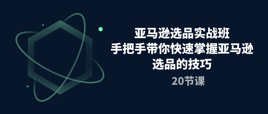 图片[1]-亚马逊选品实战演练班，从零陪你快速上手亚马逊选品技巧（20堂课）