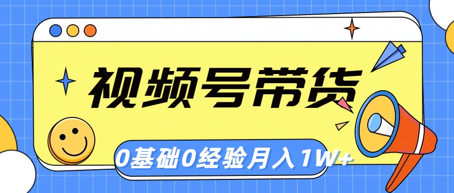 (10723期)微信视频号轻创业卖货,零基础,零经验,月入1w