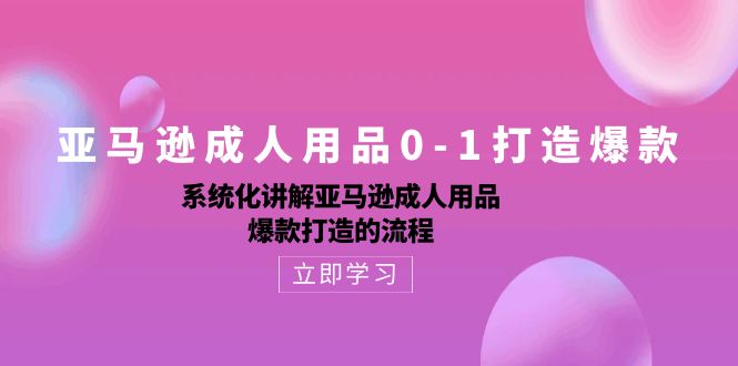 图片[1]-亚马逊成人用品0-1打造爆款课：系统化讲解亚马逊成人用品爆款打造的流程-云上仙人资源网