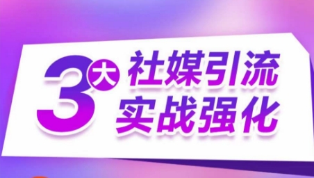 3大社媒引流实战强化,多渠道站外引流,高效精准获客,订单销售额翻倍增长