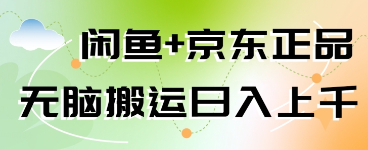 闲鱼+京东正品,无脑搬运赚差价,非常适合新手