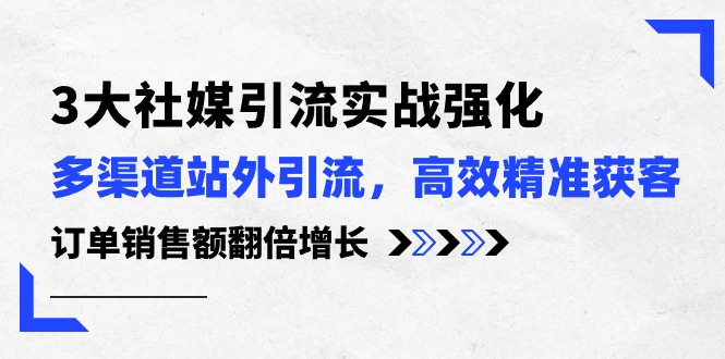 图片[1]-3大社媒引流实操强化，多渠道站外引流/高效精准获客/订单销售额翻倍增长-云上仙人资源网