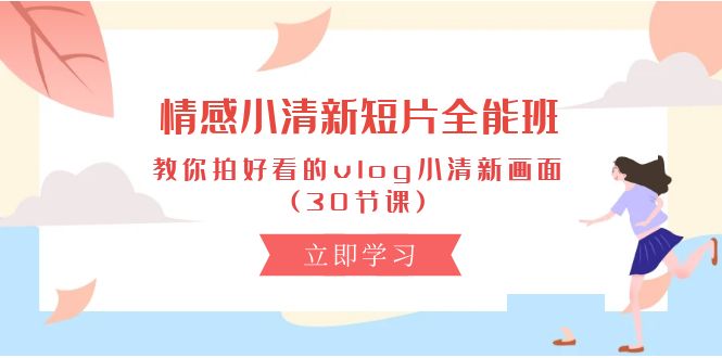 图片[1]-情感 小清新短片-全能班，教你拍好看的vlog小清新画面 (30节课)-云上仙人资源网