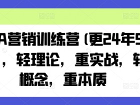 老A营销训练营(更24年6月),轻理论,重实战,轻概念,重本质