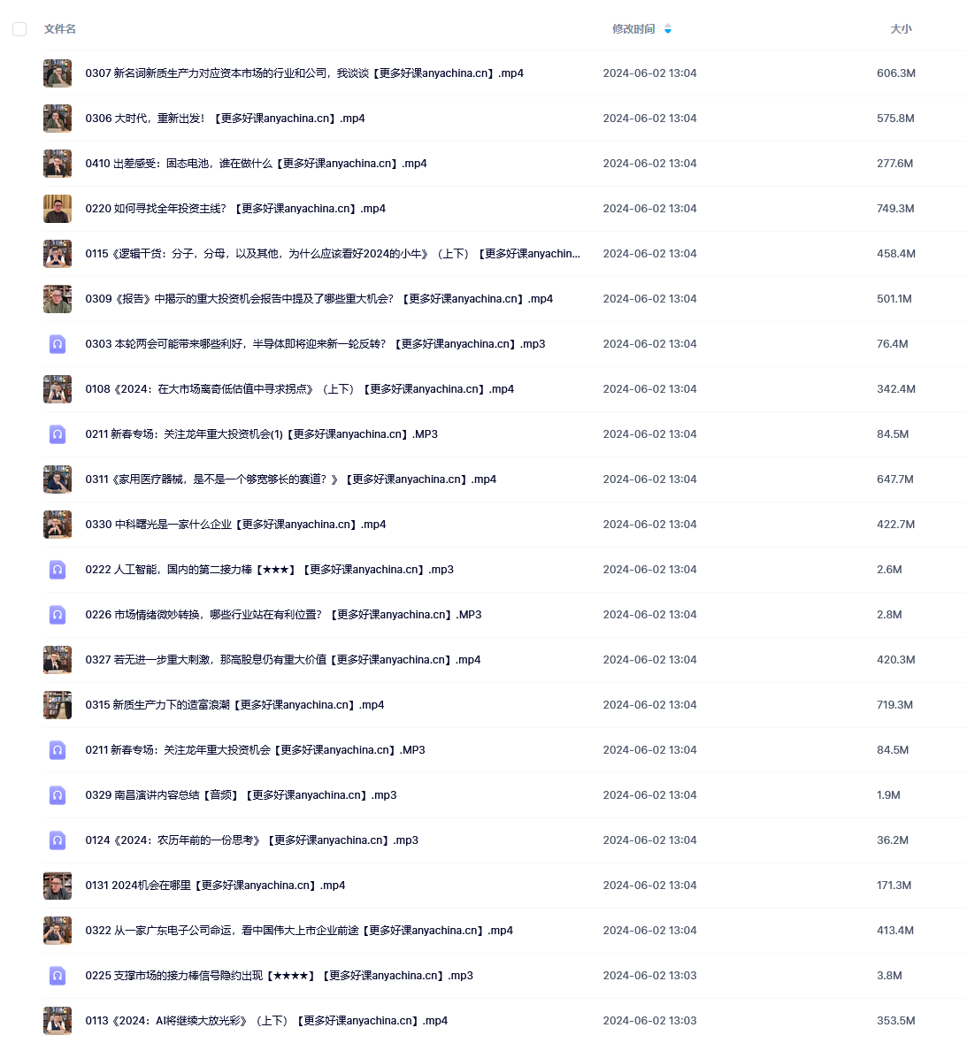 吴小平·新思维金融直播大课目录