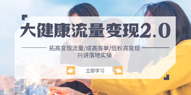 图片[1]-大健康 流量 变现2.0：拓高变现 流量/成高客单/低粉高变现/只讲落地实战-云上仙人资源网