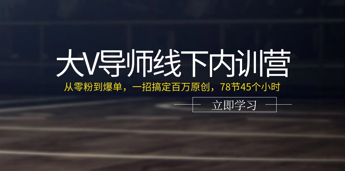 大V老师线下推广内部培训营:从零粉到打造爆款,一招解决上百万原创设计(78节45小时)