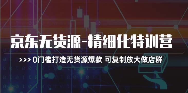 (11303期)京东无货源-精细化特训营,0门槛打造无货源爆款 可复制放大做店群
