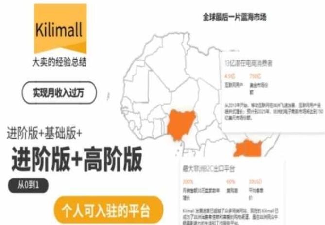 kilimall非洲电商培训课程，基础版+进阶版+高阶版，从0到1个人可入驻的平台