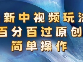 最新中视频玩法,百分百过原创,简单操作,新手也能操作