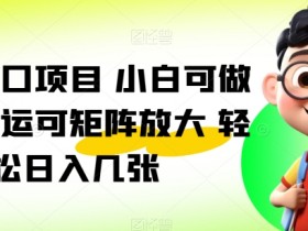 暑假风口项目 小白可做 无脑搬运可矩阵放大 轻松日入几张