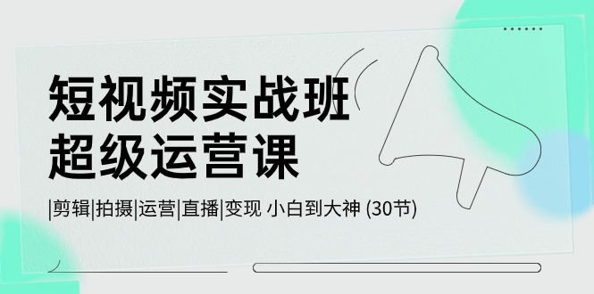 图片[1]-短视频实战班-超级运营课，|剪辑|拍摄|运营|直播|变现 小白到大神 (30节)-云上仙人资源网