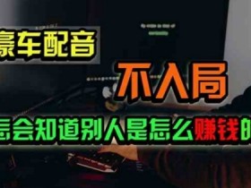 豪车配音,一个惊掉下巴,闷声发财的小生意