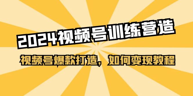 图片[1]-2024视频号训练营，视频号爆款打造，如何变现教程（20节课）-云上仙人资源网