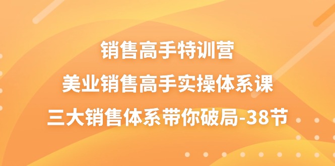 图片[1]-销售-高手特训营，美业-销售高手实操体系课，三大销售体系带你破局-38节-云上仙人资源网