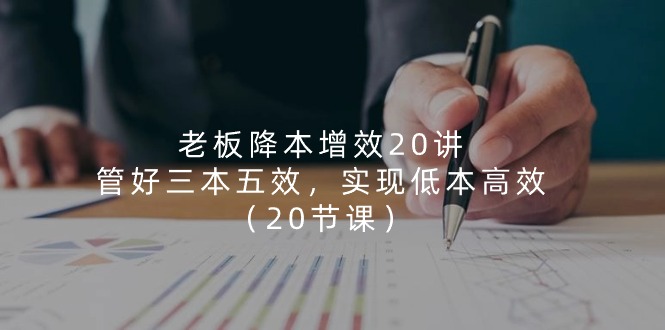 图片[1]-老板 降本增效20讲，管好 三本五效，实现低本高效（20节课）-云上仙人资源网