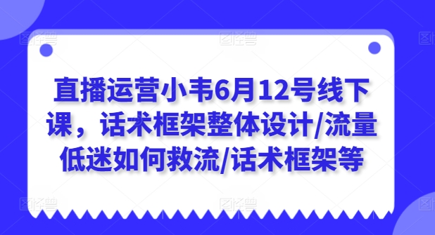 直播运营小韦6月12号线下课，话术框架整体设计/流量低迷如何救流/话术框架等 -1